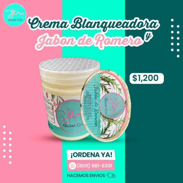 Crema Blanqueadora y Jabon de Romero